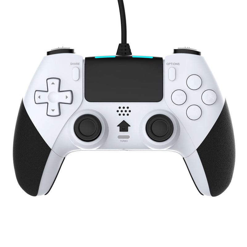 GAMFAMI Wired Controller Gamepad for Playstation 4 with Advanced Programming Buttons Dual Vibration Shock Joystick Gamepad for PS4/PS4 Slim/PS4 Pro and PC (White) - Image 2